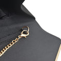 Black Faux Suede Clutch Bag Facny Elegant Formal Wedding Bridal Party Evening Purse Handbag with Shoulder Chain