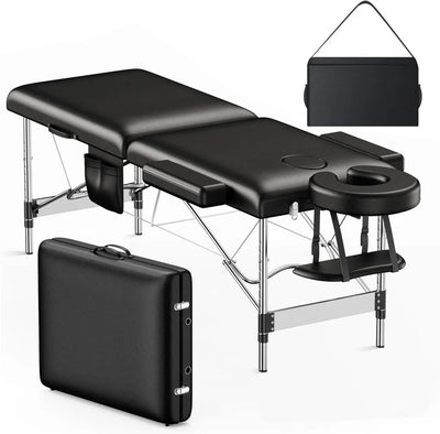 Massage Table Portable, 2-Fold Lash Bed with Side Pocket | SAMAG