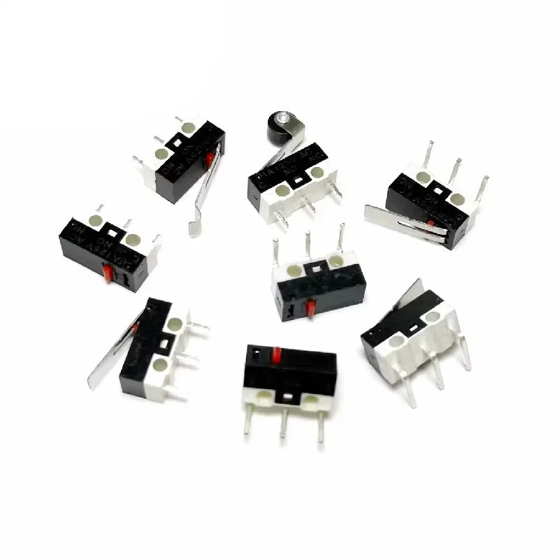 20/100/1000Pcs 3Pin Micro Limit Switch SPDT Momentary Push Button Switch 1A/125V Mouse Switch with Handle Roller