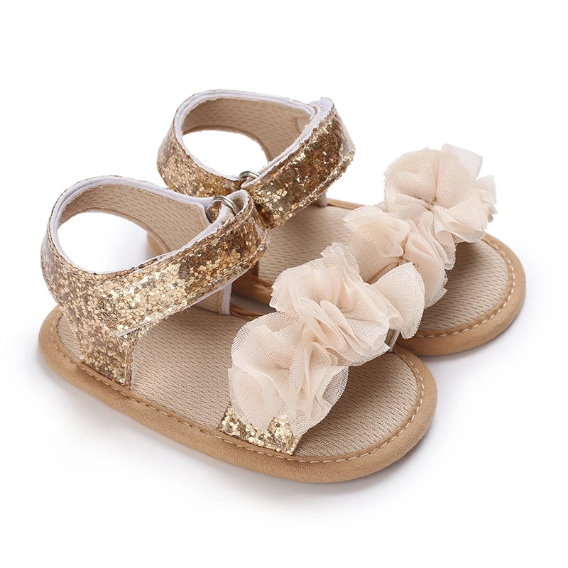 Gold Color Theme Christening baby Shoes for 1 Year Old Newborn Baby Baptismal Shoes for Girl Kids