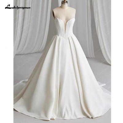 Lakshmigown Off The Shoulder Crepe Satin A - Line Bridal | SAMAG