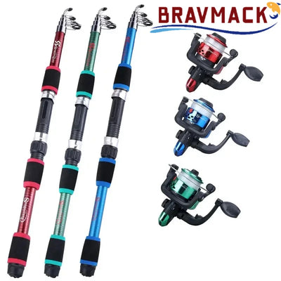 BRAVMACK Full Complete Fishing Tackle Set Telescopic Pole | SAMAG