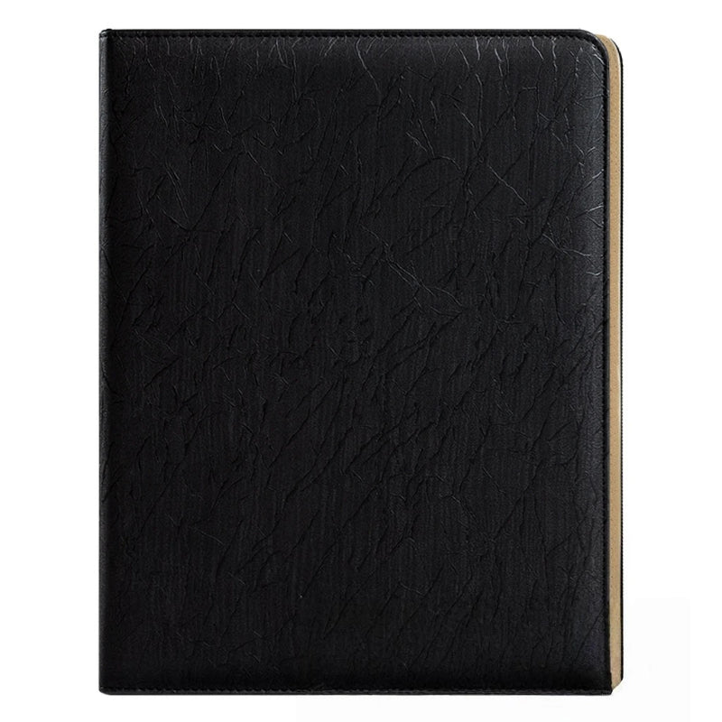 New A4 multi-function business zipper bag, 4-ring binder + writing pad + storage bag, pleated texture PU  leather cover