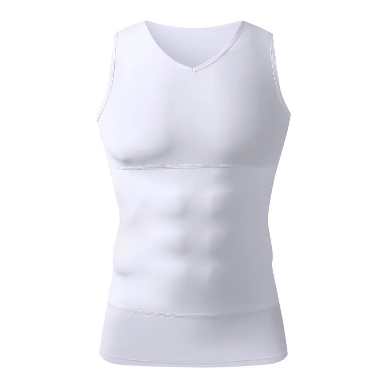 Men's V Neck Shapewear Compression Sleeveless Vest Breathable Slim Fit Undershirt for Running Fitness Daily Casual Summer Wear