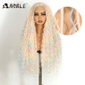 Noble Twist Braided Wigs 13X4 Box Braided Lace Wig For Black Women Synthetic Lace Frontal Wig Faux Locs Wig Goddess Braids Wigs