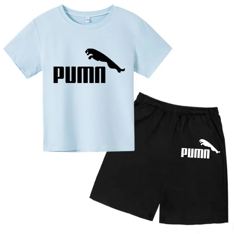 3-12Y Kids Summer Casual Letter Print 2-Piece Set Soft | SAMAG