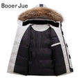 90% White Duck Down Removable Cap Outdoor Hiking Climbing Men's Thermal Down Jacket Thick Puffer Men Coat Overcoat Winter Parka