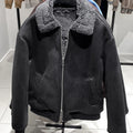 MAMELICCE Original design Synthetic lambswool Fur suede leather jackets for man Turn-down collar jackets for man leather coat