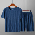Casual Mens Quick Dry Pajama Set Short Sleeve T Shirt and Shorts Loungewear for Home Comfortable and cool fabric 1 set