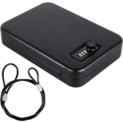 1pc Durable Iron Portable Security Case Lock Box with Combination Password - Protected Safe for, Home, Jewelry, and | SAMAG