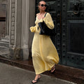 Tuularose Women Long Dress 2 Piece Solid Knitted Spaghetti Strap Dress Long Sleeve Cardigan Set Casual Fashion Female Dress Set