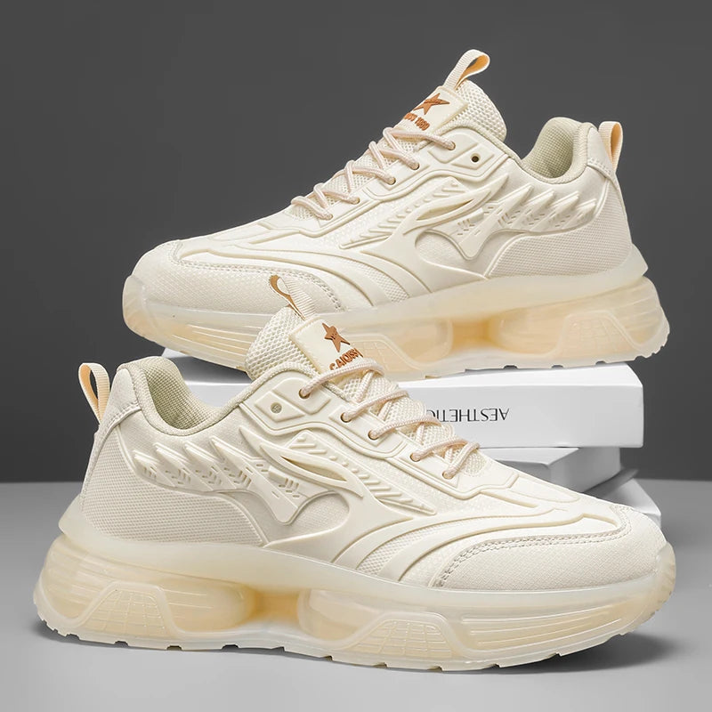 Men's Shoes 2025 Spring and Summer New Youth Sports and Leisure Shoes Men's Running Air Cushion Shock-Absorbing Trendy Shoes