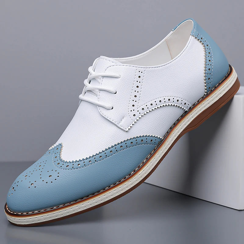 Men's Casual Business Leather Shoes Men Fashion Lace-up Derby Shoe Mens Light Comfortable Outdoor Driving Flats