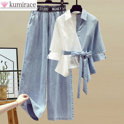 Summer New Stitched Chiffon Shirt Female Set Elegant | SAMAG