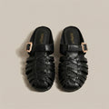 2026 Summer New Women's Mules And Clogs Closed Toe Woven Hollow Out Breathable Slip On Shoes Plus Size Casual Flat Sandals мюли