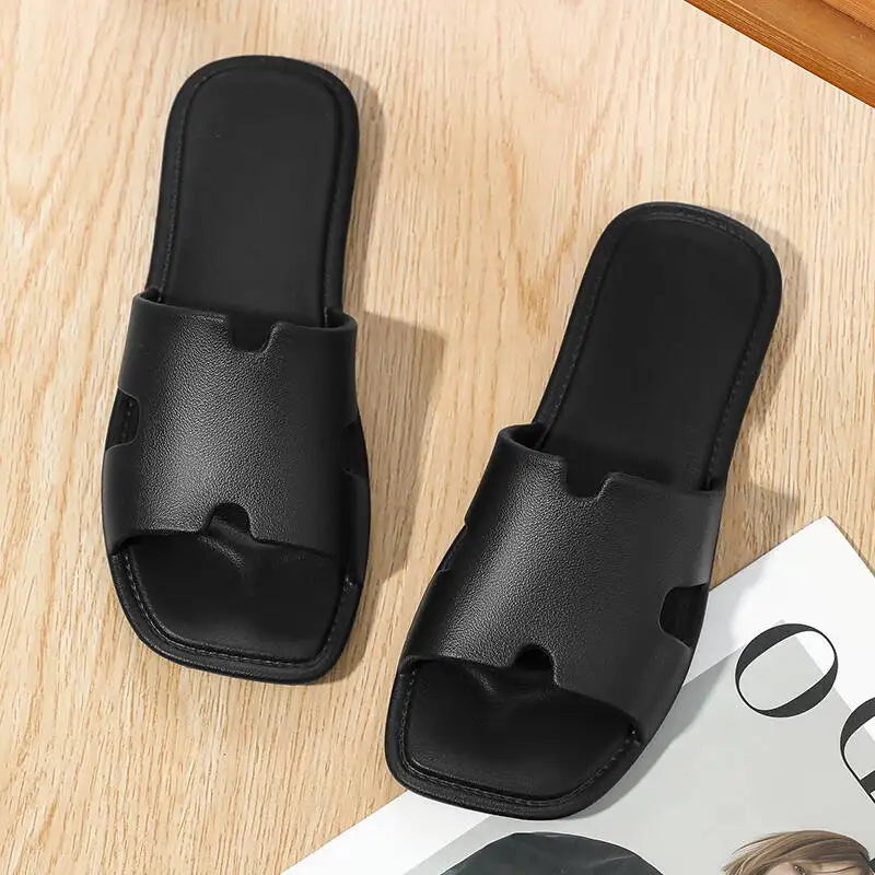 Women's Slippers, Summer Cool Slippers, Breathable Open Toed Side Hollow, One Foot Sandal Shoes, Comfortable Slippers 36-41