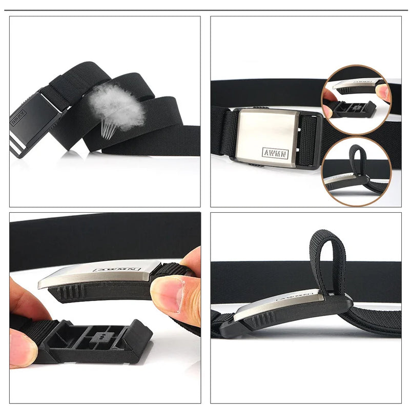 New Fashion Nylon Belt  Magnetic Buckle Adjustable Belts For Men Elastic Belts High Quality Wear-resistant Training Belt  YD117