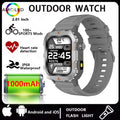 2026 New Men Smart Watch HD Bluetooth Call Sleep Heart Rate Health Monitoring Outdoor LED Flashlight Waterproof Sports Smartwatc