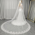 Customized Long Mantilla Veil with Eyelash Lace, 2.5m/3m | SAMAG