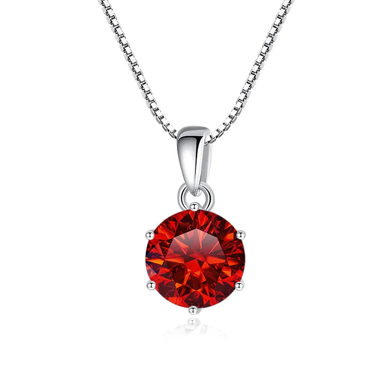 1Carat Genuine Moissanite Pendant Necklace for Women Top-Quality 925 Sterling Silver High End Jewelry Ideal for Weddings Parties