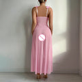 Sexy Women Nightgowns Floral Sleepwear Slip Night Dress Deep-V Lace Mesh See-through Lingerie