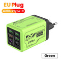 240W 4USB+2Type C Super Fast Charging Mobile Phone Charger 6 Ports USB3.0 PD3.0 EU/UK/US Charger For Iphone 17 16 Samsung POCO