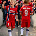 26 Boys HAALAND No.9 Football Jersey Tee Shorts Set Women - View 9 | SAMAG