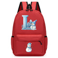 Xmas Snowman Alphabet A-Z Print Backpack for Toddler Girls Boys Schoolbag Holiday Lightweight Kindergarten Kid Daily School Bag