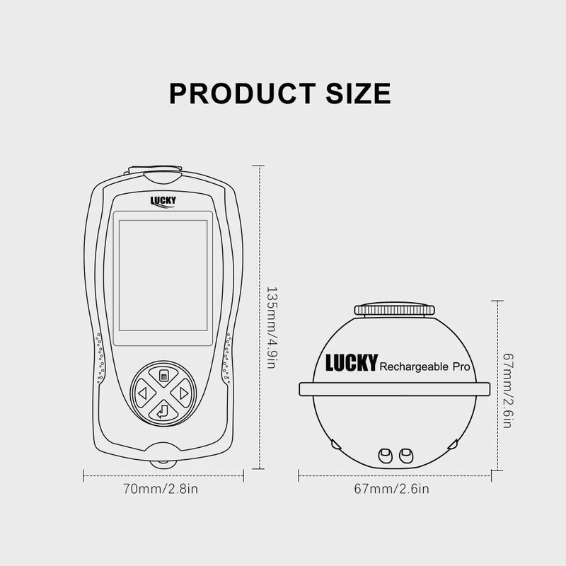 LUCKY FF1108-1CWLA Rechargeable Wireless Sonar for Fishing 45M Water Depth Echo Sounder Fishing Finder Portable Fish Finder