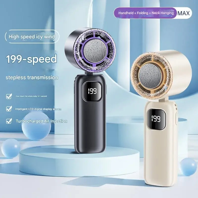 JPNPL 3000mah Electric Fan Portable Turbo Fan Rechargeable Cooling Handheld Desktop Dual-Purpose Air Conditioner for Camping