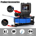 7mm 9" Pipe Inspection Camera with Trolley Pull Rod IP68 Sewer Pipeline Industrial Endoscope 512HZ Self-leveling Meter Counter