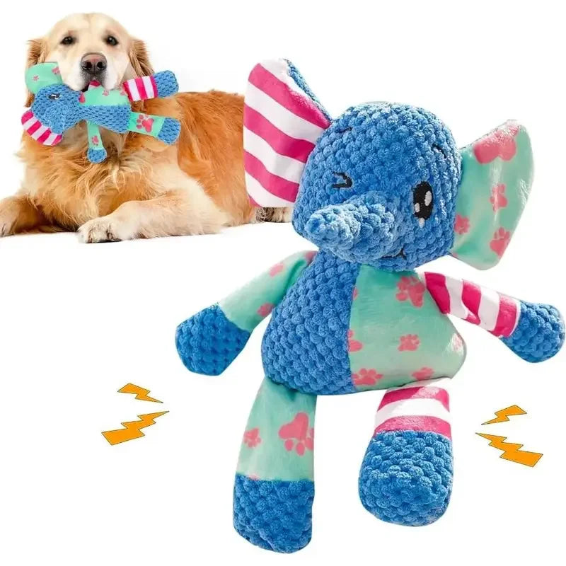 Cute Animal Plush Dog Toy Squeaky Chew Toy Bite Resistant Teeth Cleaning Interactive Puppy Pet Supplies