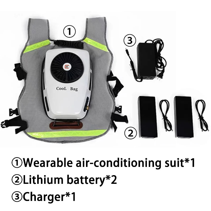 Rechargeable Air Conditioning Vest 9600mAh Battery Cooling Clothes for Hot Weather With Pockets Jacket for Working in the Heat