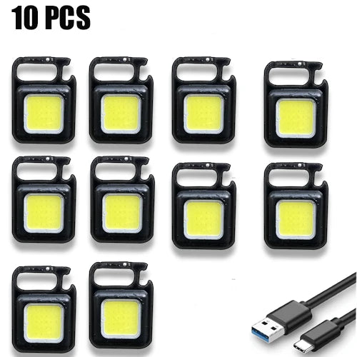 Mini LED Flashlight Keychain Light Multifunctional Portable COB Camping Flashlights USB Charging Work Lights fishing Lanterna