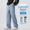 Lyocell Loose Straight Denim Pants for Men Summer | SAMAG