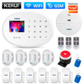 KERUI Home Security Protection WIFI GSM Alarm System Kit Works with Tuya Support Alexa with Door Opening Sensor Motion Detector