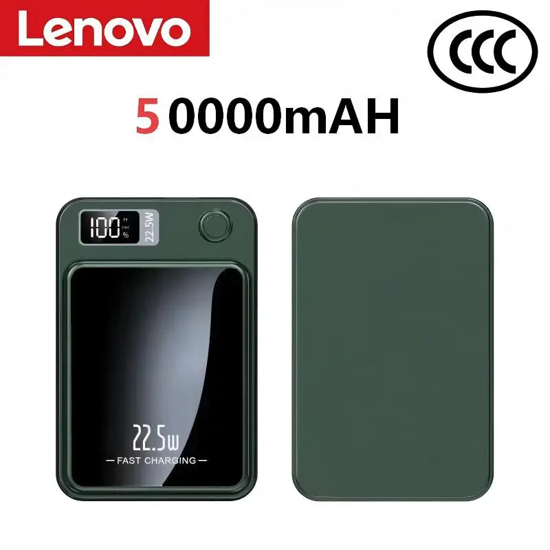 Lenovo Wireless Magnetic Power Bank 500000mAh 22.5w Super Fast Charging Portable External Battery Powerbank For iphone Huawei