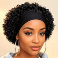 Headband Short Pixie Cut Wigs Human Hair for Women Curly Wigs Water Wave Bazilian Hair Full Machine Made Cap for Daily Wear