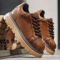 Men's Trendy Autumn Winter Thick-Soled Height-Increasing Workwear Shoes Versatile Sports Shell-Toe Board Shoes