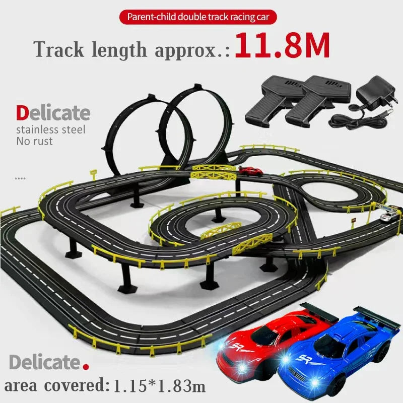 Electric Rail Car 1:43 Double Remote Control Racing Track Toy Automatic Racing Electric Track Children Christmas Gift