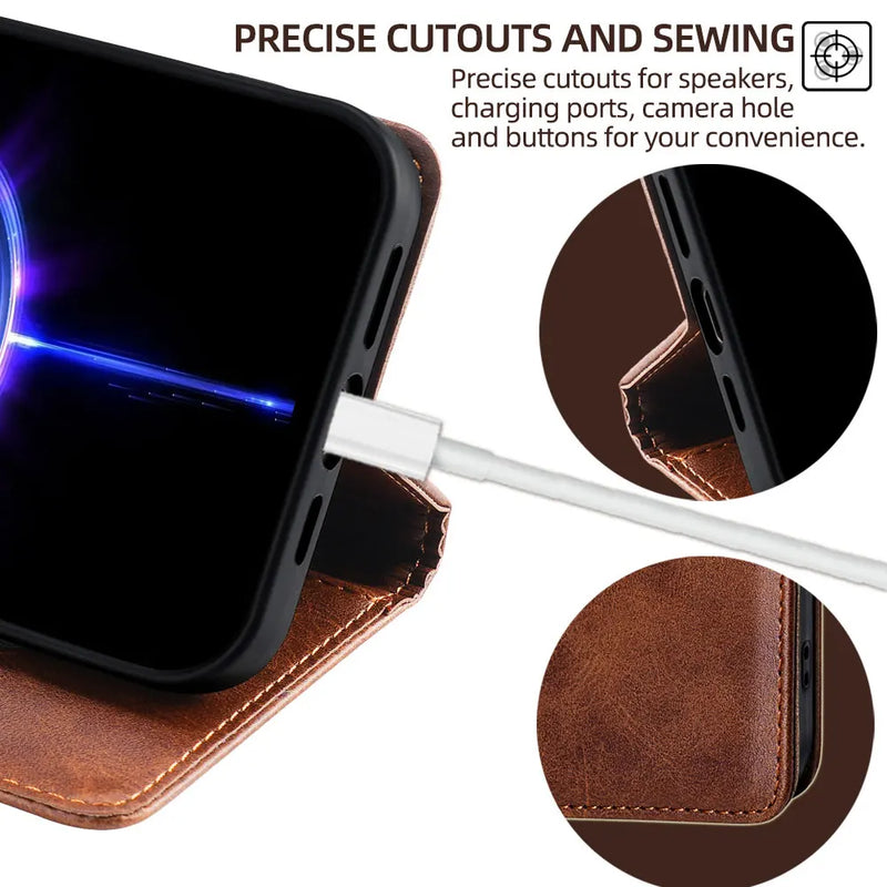 Business Magnetic Flip Card Stand Leather Wallet Case for Motorola Edge 50S 50 Pro Moto edge 50 Neo 50 Fusion 5G Cover Funda