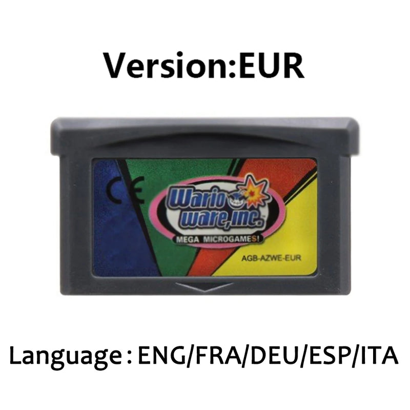 Mario GBA Games cards EUR USA Version GBA Game Cartridge 32 Bit Video Game Console Card Series Super  Wario Land4