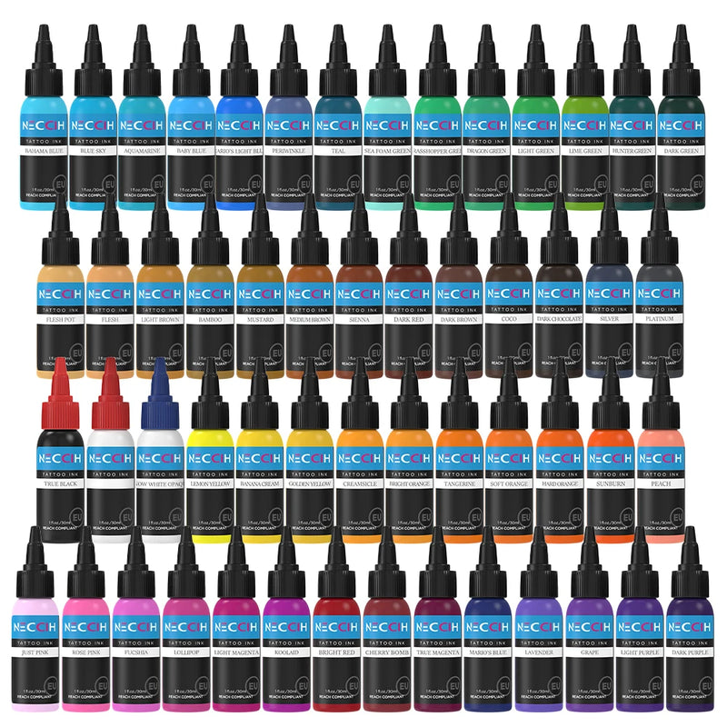 54 Colors Tattoo Ink Pigment for Body Art Tattoo Pigment Professional Beauty Paints Makeup Tattoo Supplies Semi-permanent 30ML