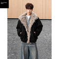 Café Brown Fur Collar Short Thickened Men's Jacket Winter Coat Youth Fashion Suede Mink Velvet Cotton Clothes for Men