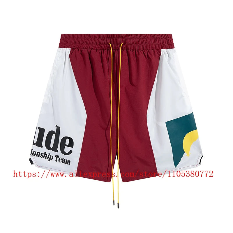 Style RHUDE Men's Casual Shorts Hip Hop Elastic Waist | SAMAG