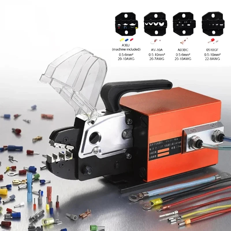 Multi - Function Pneumatic Terminal Crimping Machine with 15 Interchangeable Dies 1.3T Tool for All 0.25 - View 4 | SAMAG