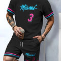 Men's summer new casual breathable short sleeved T - shirt set sports two - piece - View 5 | SAMAG