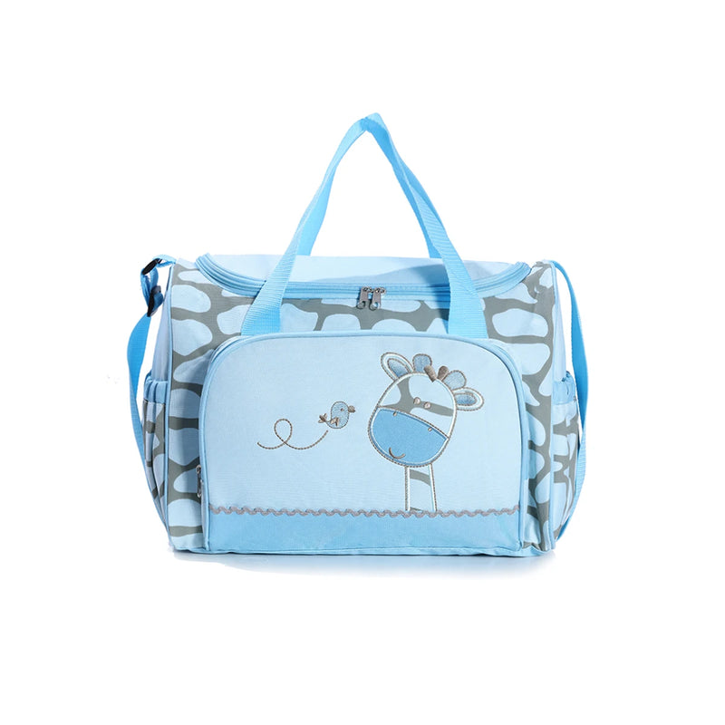 Fashionable cartoon embroidered single shoulder mommy bag with multifunctional and large capacity mother and baby diaper bag