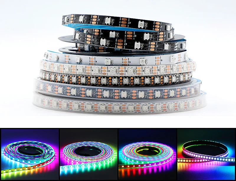 SK6812 RGBW Led Strip Light 4 in 1 Similar WS2812B 1m 5m 30 60 144 LEDs Individual Addressable RGBWW Led Lights IP30 65 67 5V12V