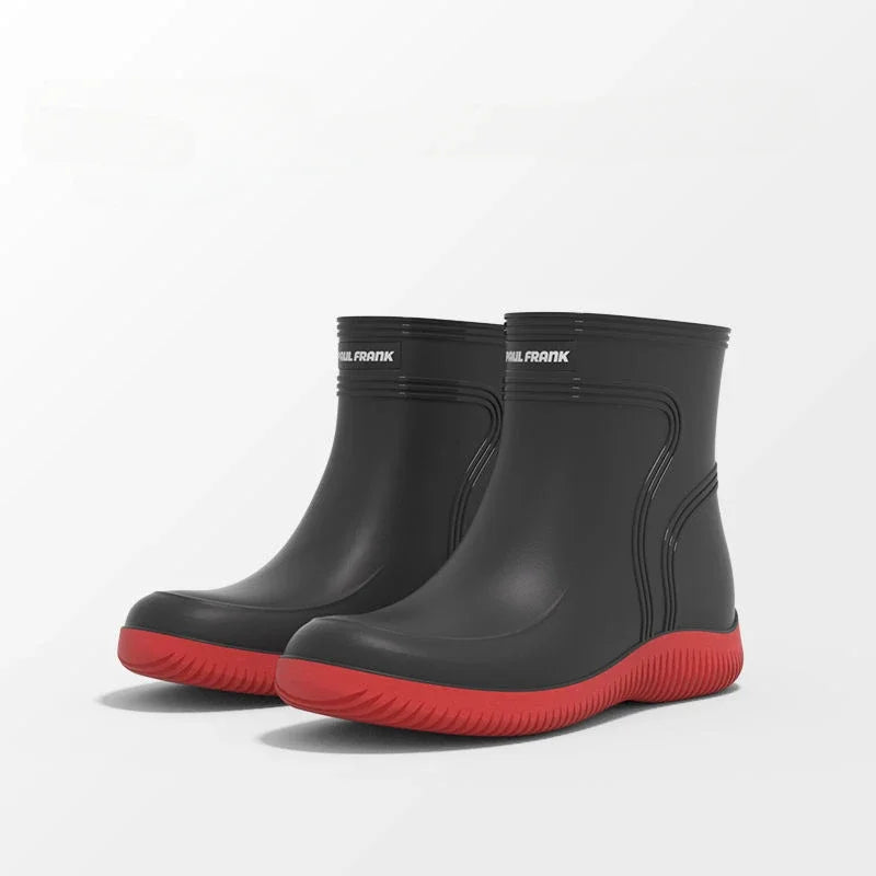 Low Cooking Men's Rain Boots Black Silicone Male Ankle Chef Shoes Kitchen Short Summer Big Size Comfortable Rainy Day 2025 Mud